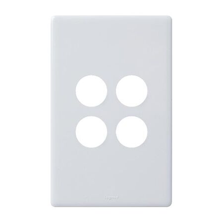 Excel Life EM Series Grid & Plate 4 Gang Gloss White