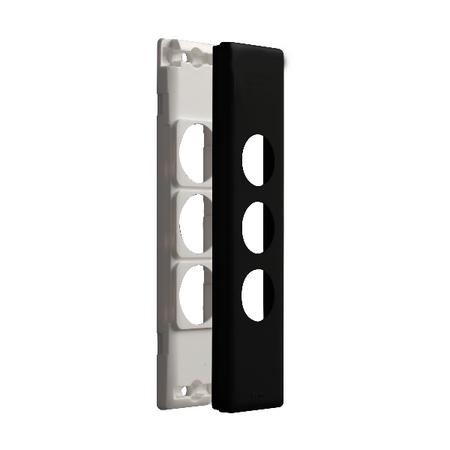 Excel Life Architrave Grid & Plate 3 Gang Black