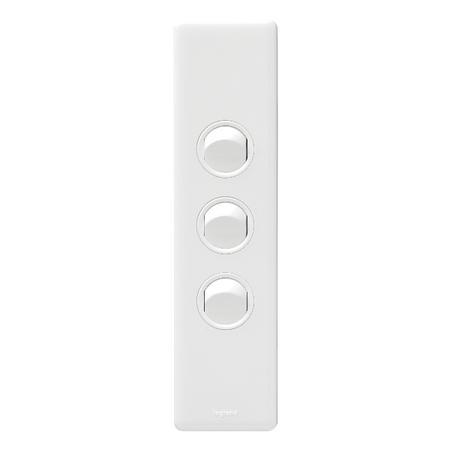 Excel Life 16AX Architrave Switch 3 Gang Gloss White
