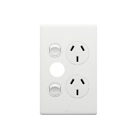 Excel Life 10A Vertical Double Powerpoint with Extra Function Hole Matt White