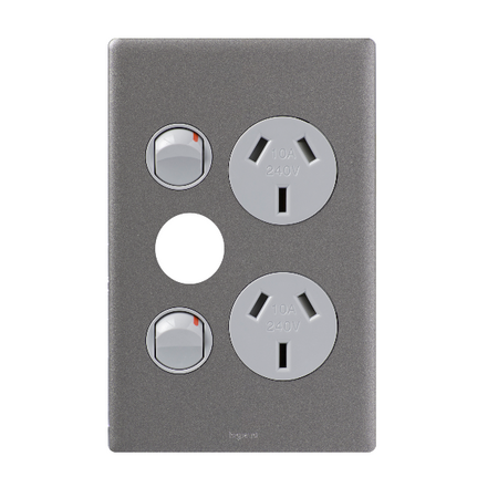 Excel Life 10A Vertical Double Powerpoint with Extra Function Hole Urban Grey