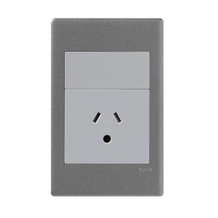 Excel Life 10A Round-Earth Autoswitch Vertical Single Powerpoint Urban Grey