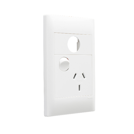 Excel Life 10A Vertical Single Powerpoint with Extra Function Hole Gloss White