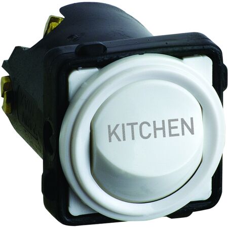 Excel Life - Engraved rocker switch mechanism 2 way 16AX 240V a.c. (KITCHEN) engraved white