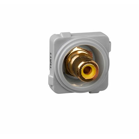 Excel Life - Audio socket/mechanism yellow RCA outlet urban grey