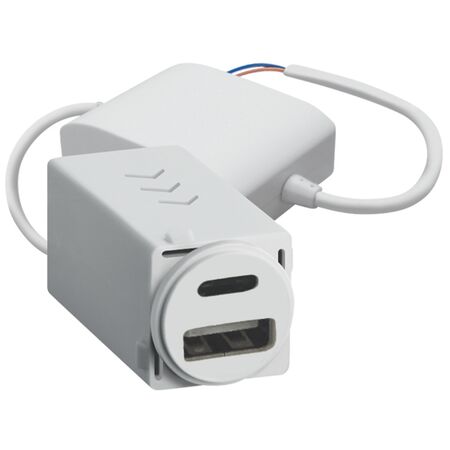 Excel Life - Dual USB Charger Mechanism Type A & C - White
