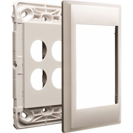 Excel Life - Secure plate - grid & plate 4 gang white