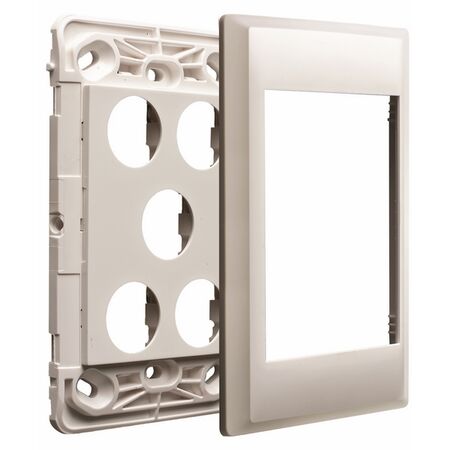 Excel Life - Secure plate - grid & plate 5 gang white