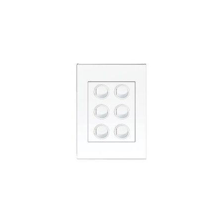 HPM VIVO 10A 6 Gang Vertical Rocker Switch Plate White