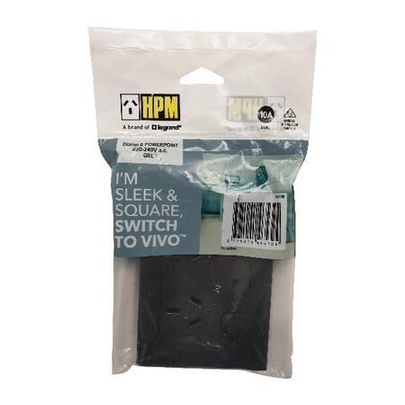 HPM VIVO 10A Horizontal Double Power Point Dark Grey