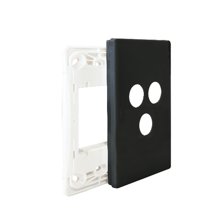 Excel Life Smart Grid & Plate for 1 Smart Switch / Dimmer and 1 Wireless Master Switch / Blind Switch Matt Black