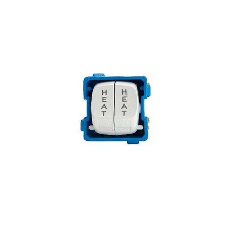 HPM 10A 1 Way 2 x Single Pole Single Throw Heat Engraved Duo Rocker Switch White