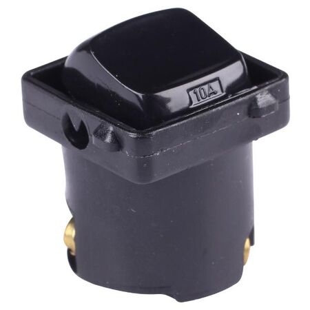 HPM 10A 1 & 2 Way Single Pole Single Throw Rocker Switch Black