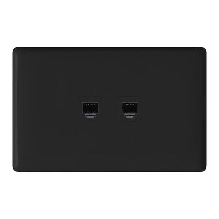 Linea Phone outlet RJ12 2 gang black