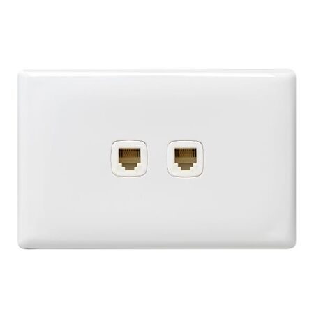 Linea Phone outlet RJ12 2 gang white
