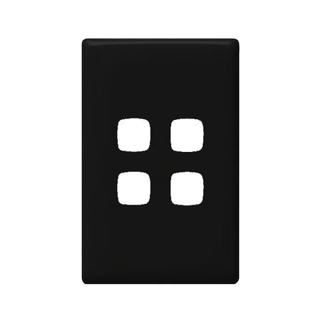 Linea - Grid & plate only 4 gang black