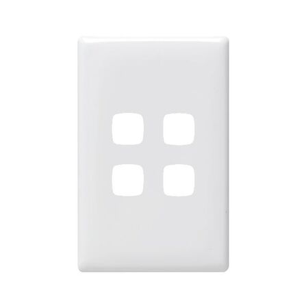 Linea - Grid & plate only 4 gang white