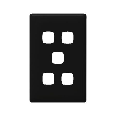 Linea - Grid & plate only 5 gang black