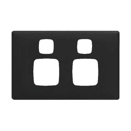 Linea - Powerpoint coverplate 2 gang midnight dash