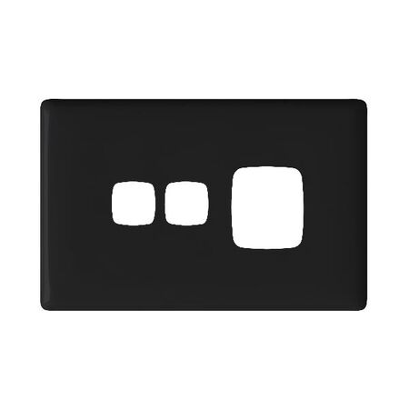 Linea Powerpoint coverplate 1 gang with extra hole black