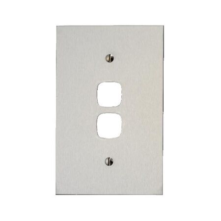 Architectural metal - Grid & stainless steel plate 2 gang white