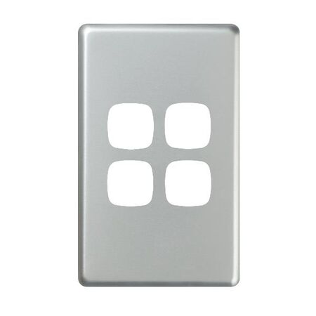 EXCEL - 4 Gang Switch Coverplate Only - Matt Silver