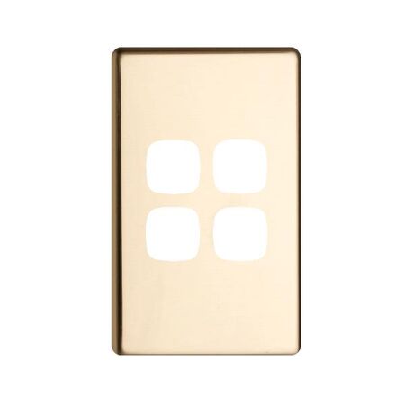 EXCEL - 4 Gang Switch Coverplate Only - Polished Brass