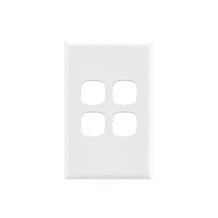 EXCEL - 4 Gang Switch Coverplate Only - White