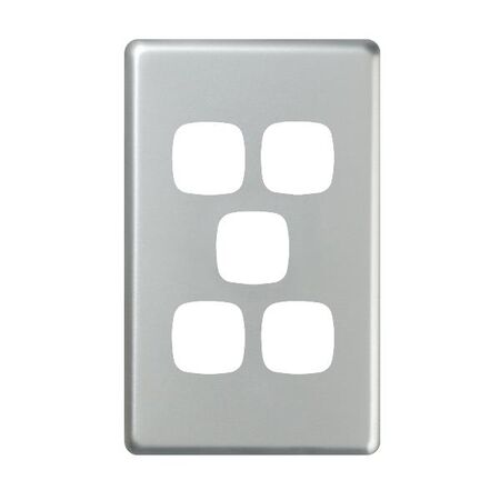 EXCEL - 5 Gang Switch Coverplate only - Matt Silver