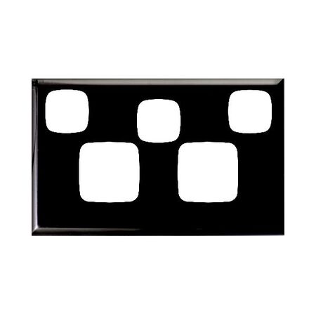 Excel - Double powerpoint coverplate 2 gang with extra switch gloss black