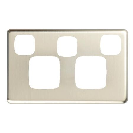 Excel - Double powerpoint with extra switch coverplate - Stainless Steel
