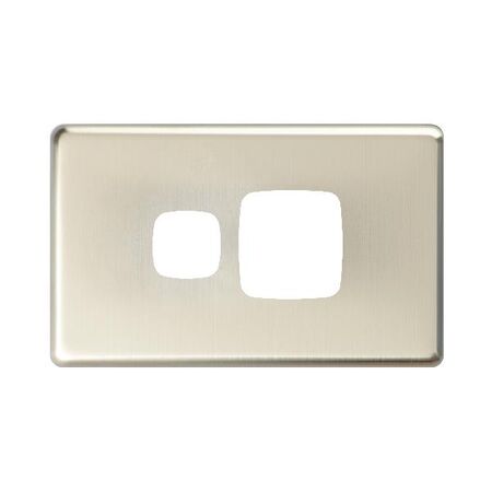 Excel - Single powerpoint coverplate - 1 gang - stainless steel