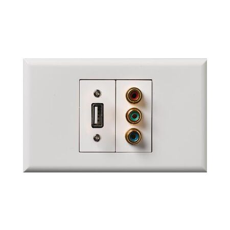 Excel - RGB & USB 2 gang gloss white