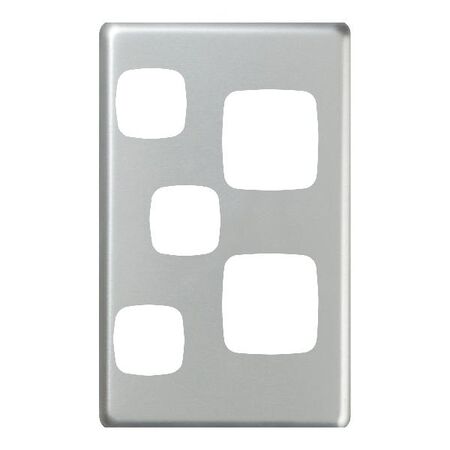 EXCEL - Double vertical powerpoint with extra funtion hole coverplate only - Matt Silver