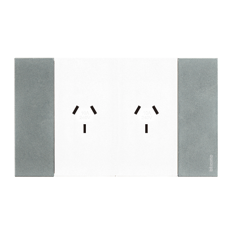 Bticino Living Now 4 Module Double Powerpoint Coverplate Moon