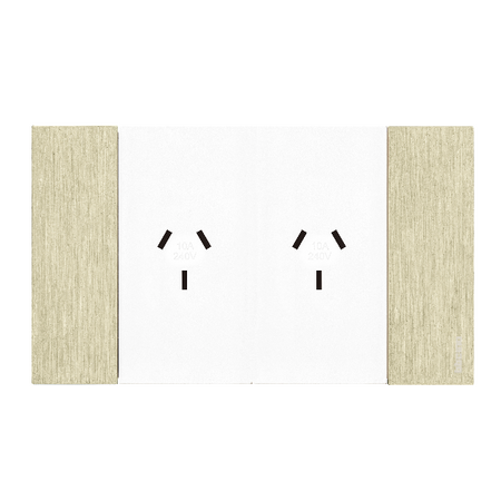 Bticino Living Now 4 Module Double Powerpoint Coverplate Gold