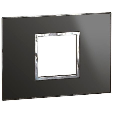 ARTEOR Square 2 Module Horizontal Coverplate Reflective Black