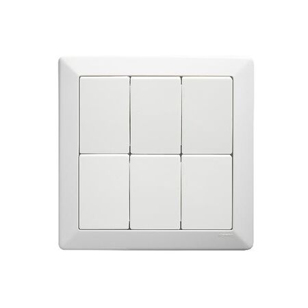 Como - Vertical switch 6 gang 10A 240V a.c. white