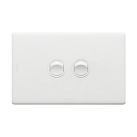Excel Life Single Pole Double Throw Horizontal Rocker Switch 2 Gang Matt White