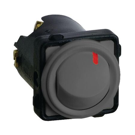 Excel Life - Rocker switch mechanism 2 way 20A 20AX 240V a.c. with red dot Urban Grey