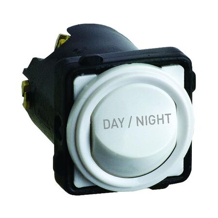 Excel Life - Engraved rocker switch mechanism 2 way 16AX 240V a.c. DAY NIGHT engraved white