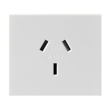 Excel Life - Vertical single powerpoint mechanism 1 gang 10A 240V a.c. autoswitch white