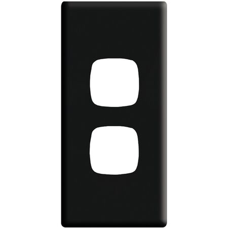 Linea - Architrave coverplate 2 gang black