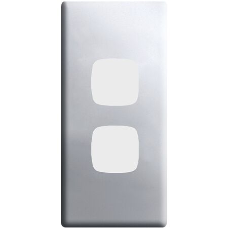 Linea - Architrave coverplate 2 gang matt silver