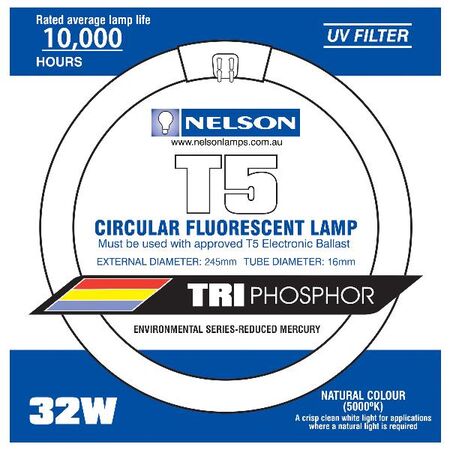 Nelson - Fluorescent T5 lamp Circular - 32W natural white 5000K 245mm