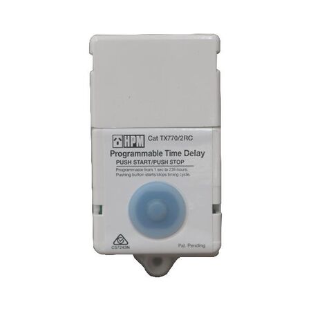 HPM Standard 10A Vertical 3 Wire Time Delay Switch 2 Gang White