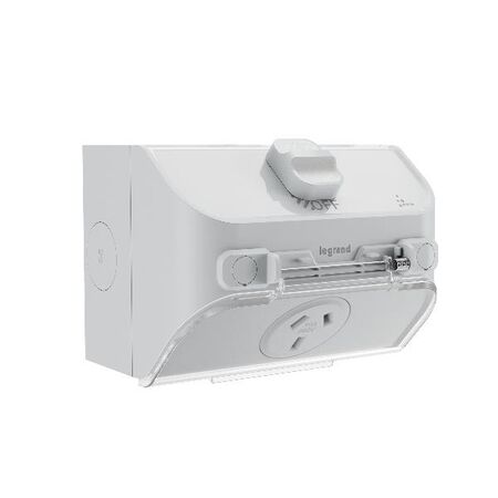 AQUA Life 10A IP54 Weatherproof Surface Mount Single Powerpoint Limestone Grey