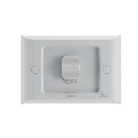 AQUA Life 16A IP66 Weatherproof Shallow Mount 1 Gang Switch Limestone Grey