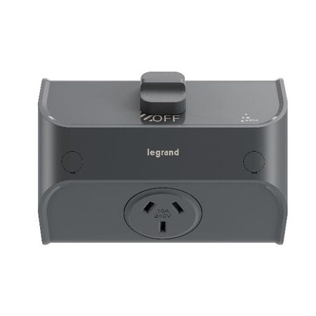 AQUA Life 10A IP53 Weatherproof Shallow Mount Single Powerpoint Cement Grey