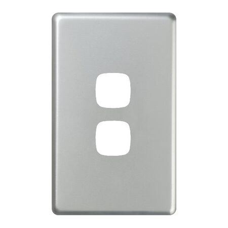 EXCEL - 2 Gang Switch Coverplate Only - Matt Silver